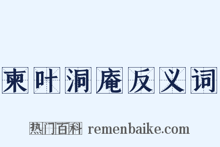 柬叶洞庵反义词是什么意思的图片